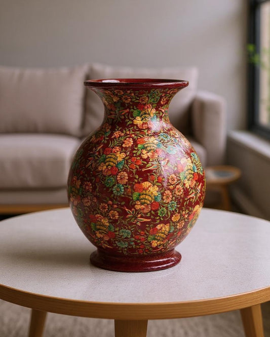 Kashmiri Crimson Bloom Vase