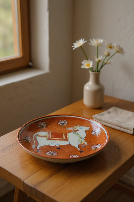 Divine Cow & Lotus Plate