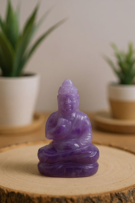 Seated Buddha in Amethyst Gemstone