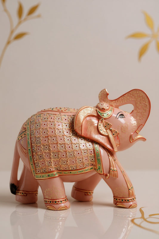 Exquisite Rose Quartz Elephant