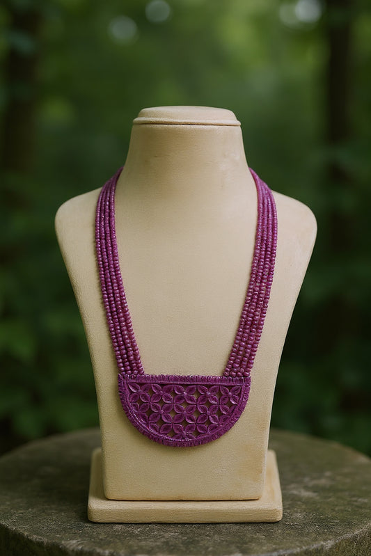Crimson Lattice Ruby Necklace