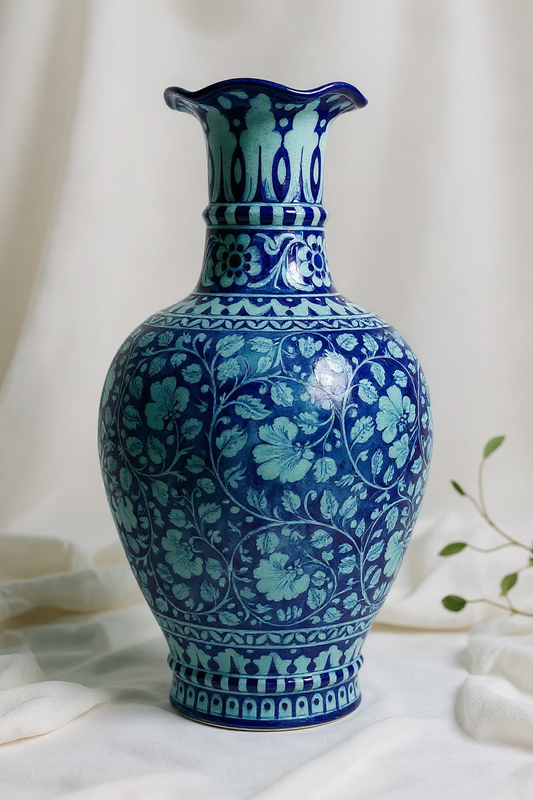 Indigo Bloom Vine Vase