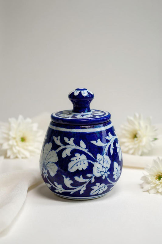 Indigo Grace Floral Jar