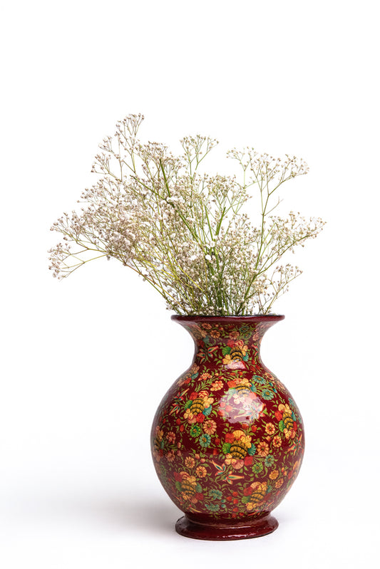Kashmiri Crimson Bloom Vase