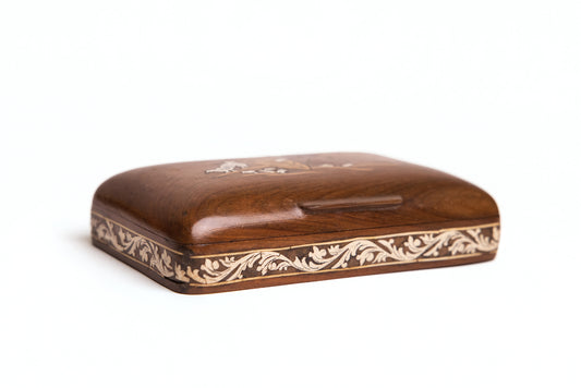 Village Life Walnut Wood Inlay Box