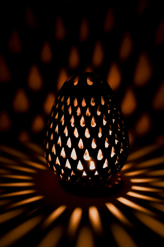 Terracotta Drop-Cut T-Light Holder