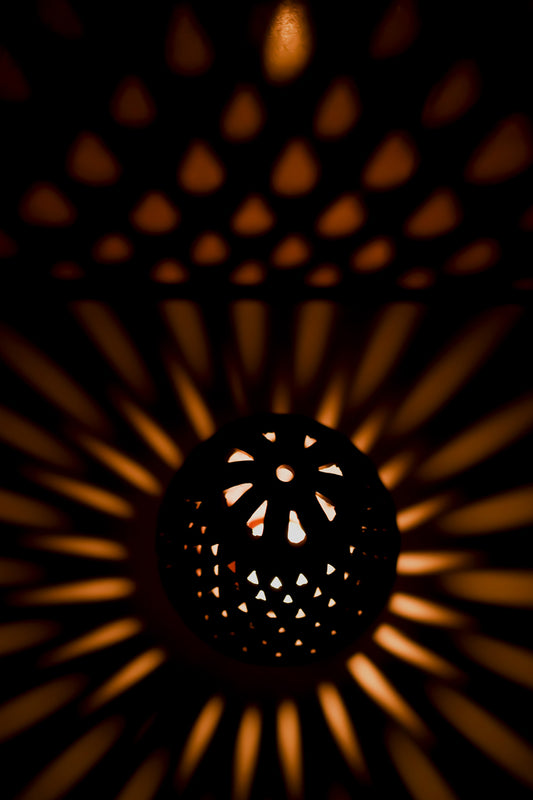 Terracotta Drop-Cut T-Light Holder