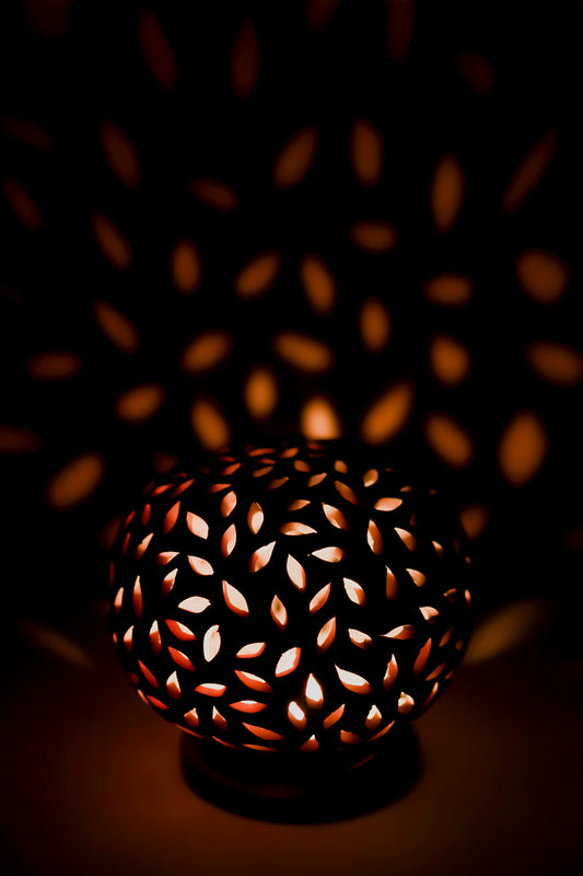 Terracotta Round T-Light Holder (Zigzag Cutwork)