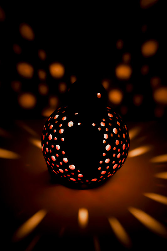 Terracotta Bird T-Light Holder (Feather & Dot Cutwork)