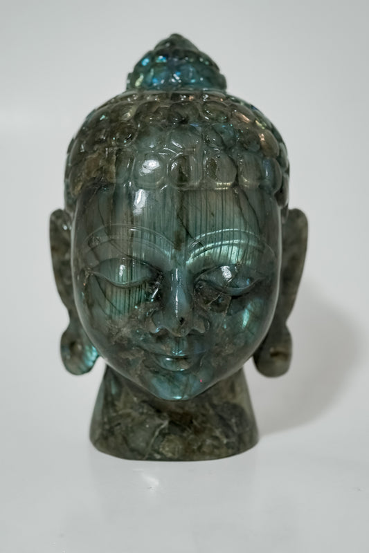 Buddha Head in Labradorite Gemstone