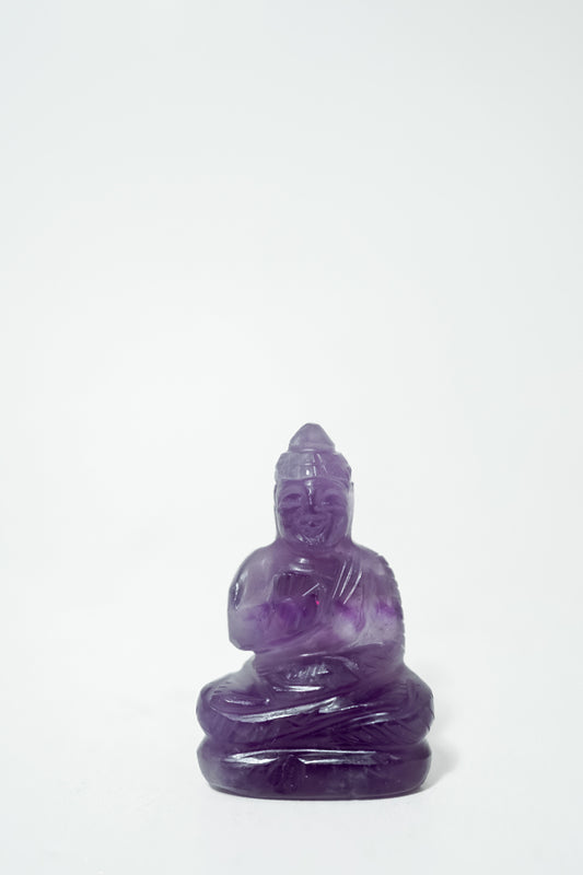 Seated Buddha in Amethyst Gemstone
