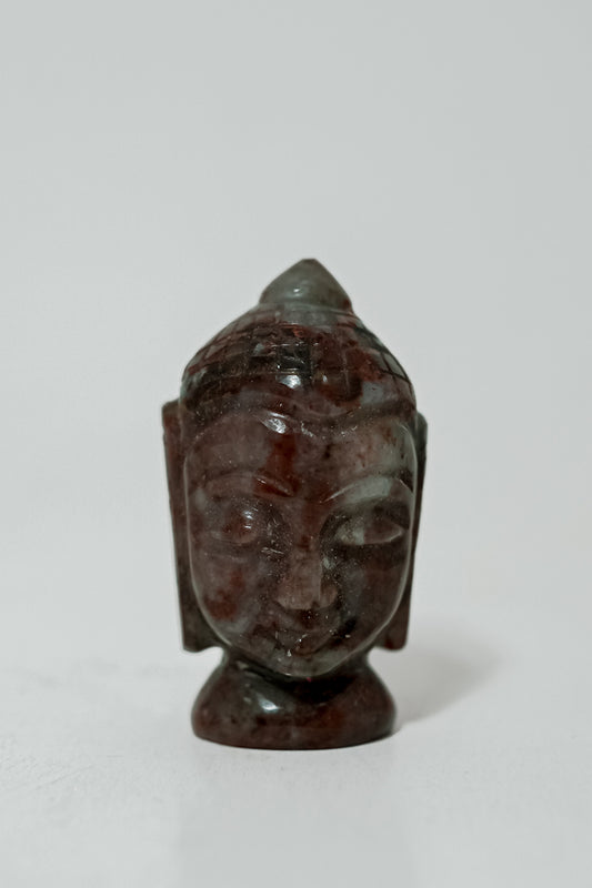 Buddha Head in Garnet Gemstone