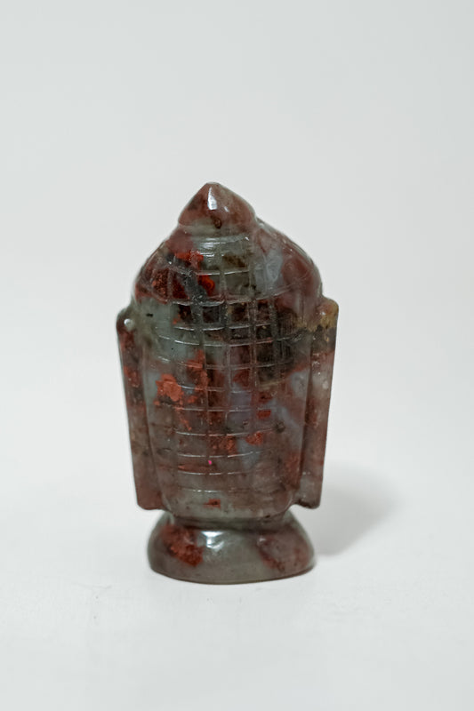 Buddha Head in Garnet Gemstone
