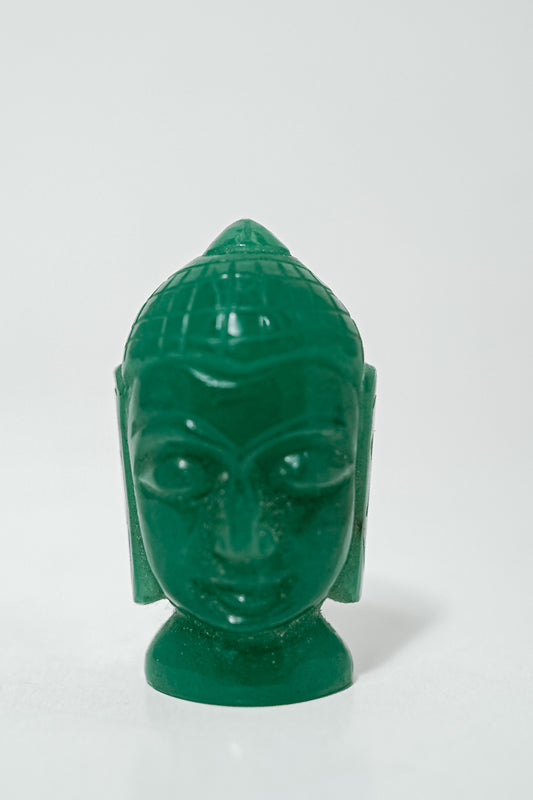 Buddha Head in Green Aventurine Gemstone