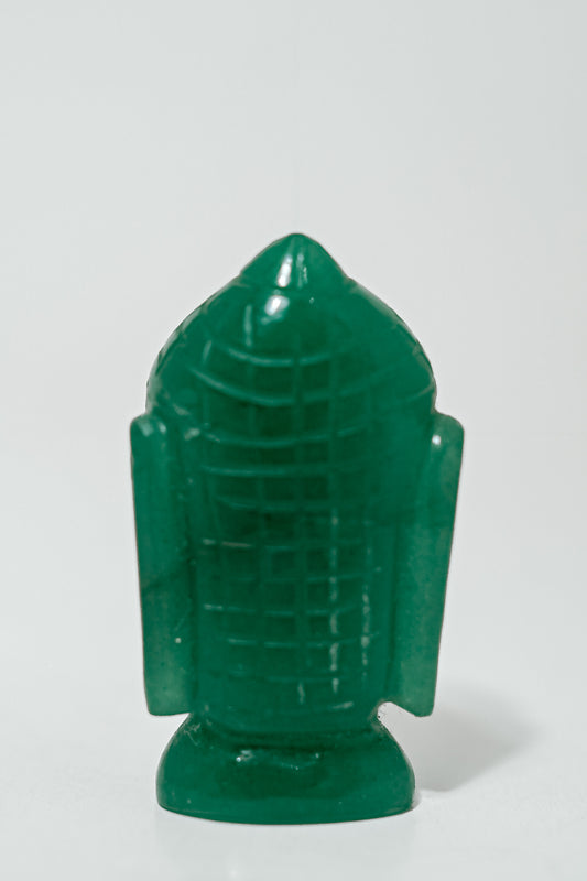 Buddha Head in Green Aventurine Gemstone
