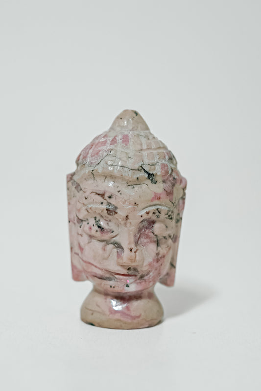 Buddha Head in Rhodonite Gemstone