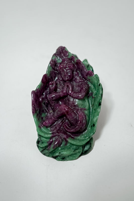 Lord Krishna in Ruby Zoisite Gemstone