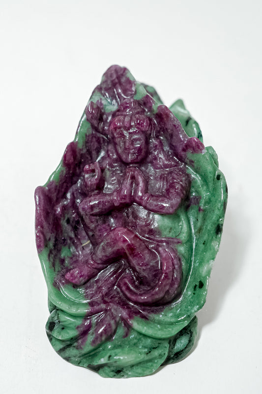 Lord Krishna in Ruby Zoisite Gemstone