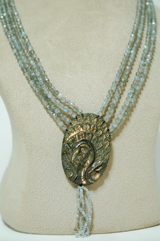 Iridescent Peacock Grace Necklace