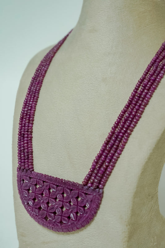 Crimson Lattice Ruby Necklace