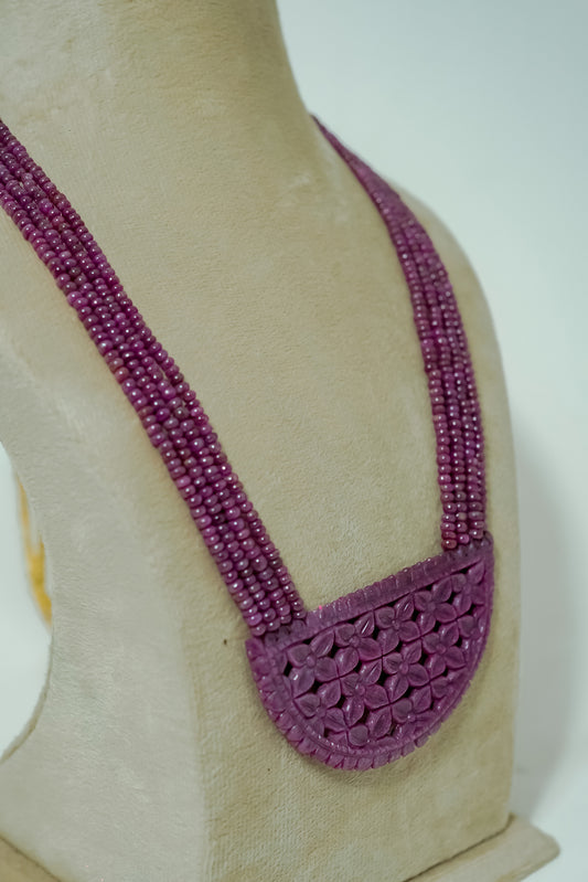 Crimson Lattice Ruby Necklace