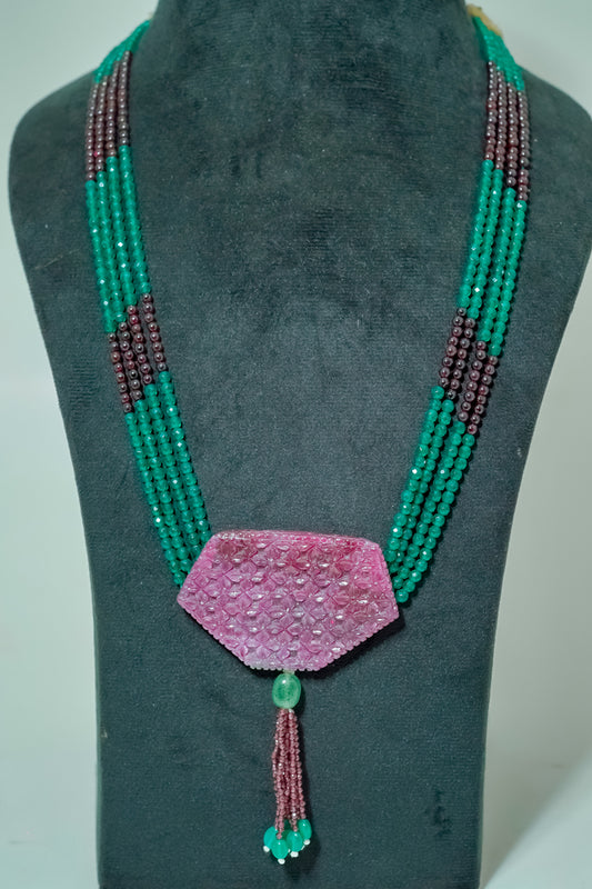 Regal Harmony Ruby-Onyx Necklace