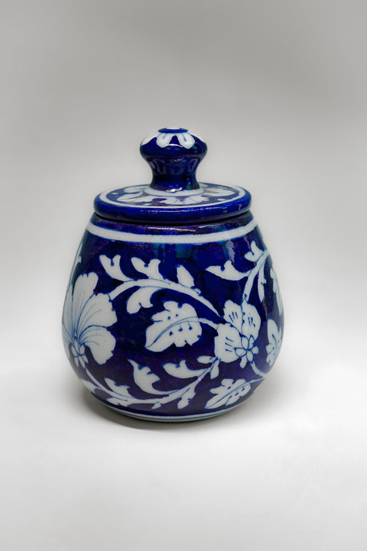 Indigo Grace Floral Jar