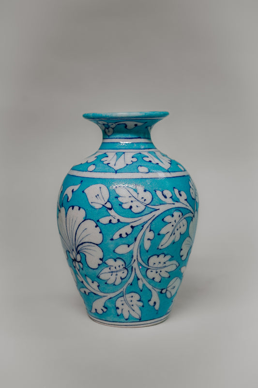 Sky Blue Floral Charm Vase