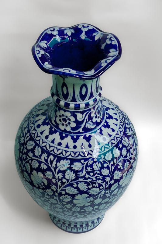 Indigo Bloom Vine Vase