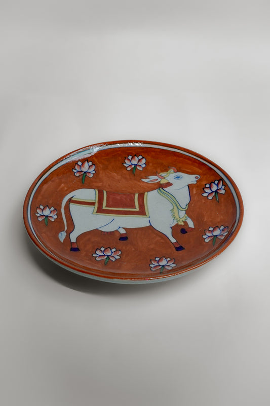 Divine Cow & Lotus Plate