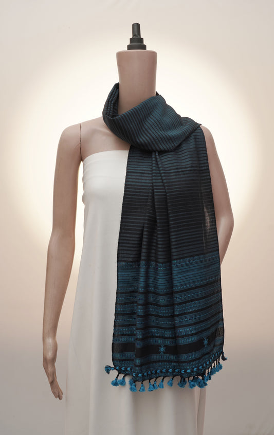 Midnight Pagdi Stripe Handwoven Stall