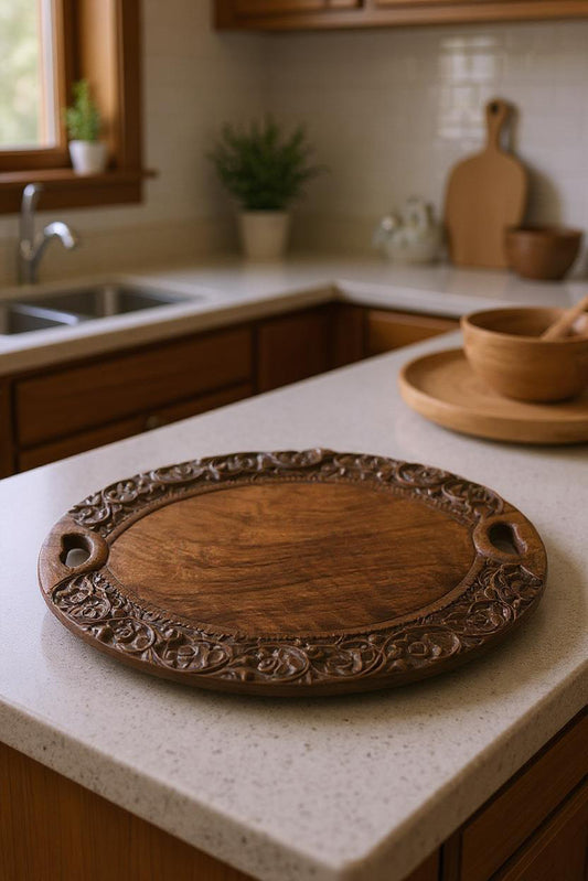 Rosevine Oval Wooden Tray