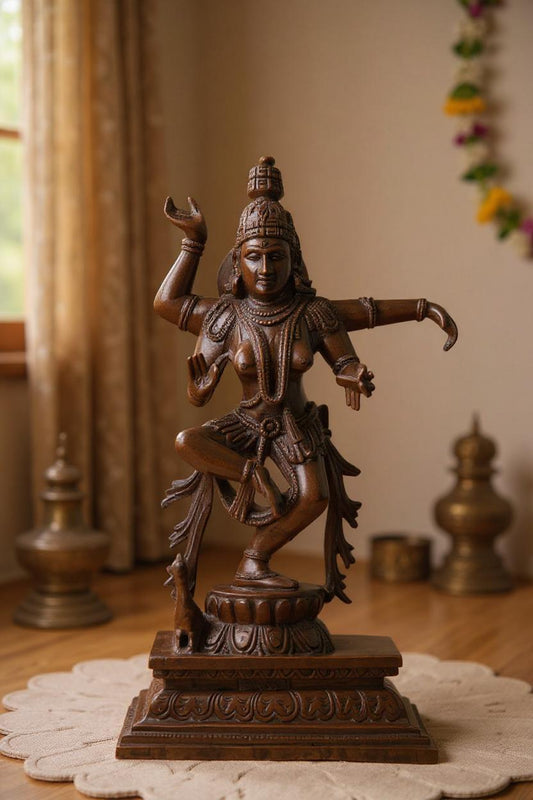 Divine Rhythm: Handcrafted Wooden Nataraja Idol