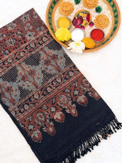 Ajrak Shahi Gul | Handwoven Stole
