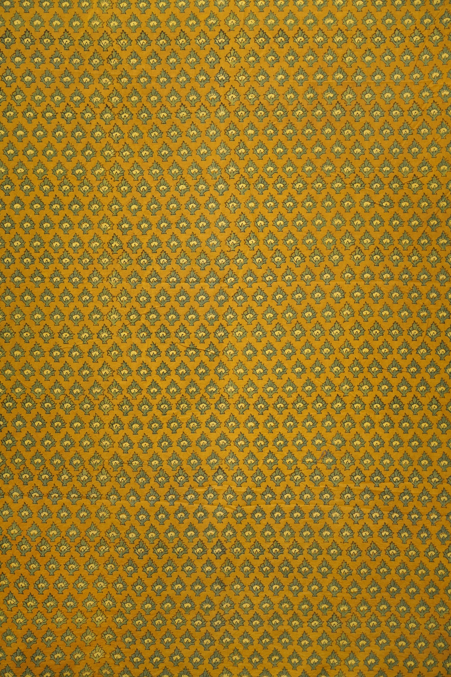 Ajrak Mustard Vine Symphony | Handcrafted Ajrak Fabric