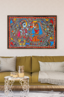Preet ki Leela Painting – Madhubani Handcrafted Romantic Wall Art