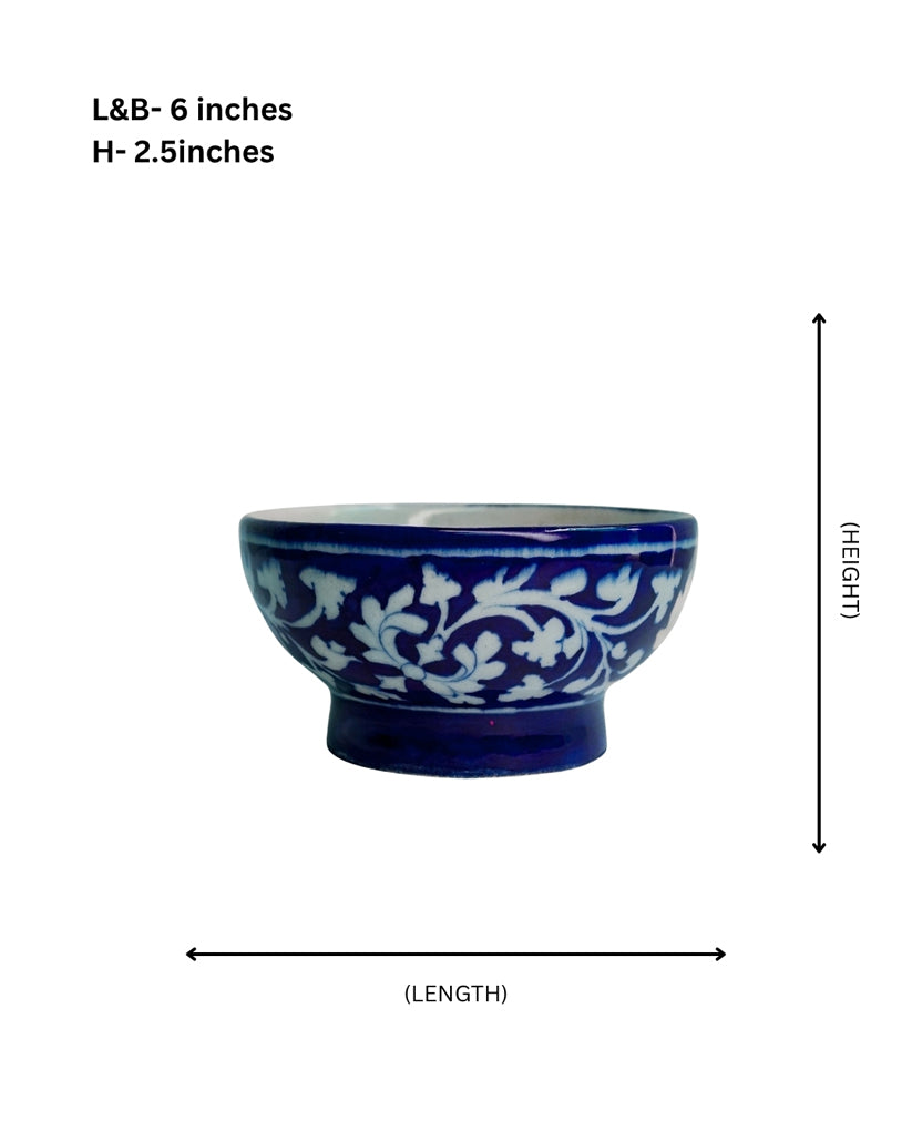 Twilight Lotus Floral Ceramic Serving Bowl