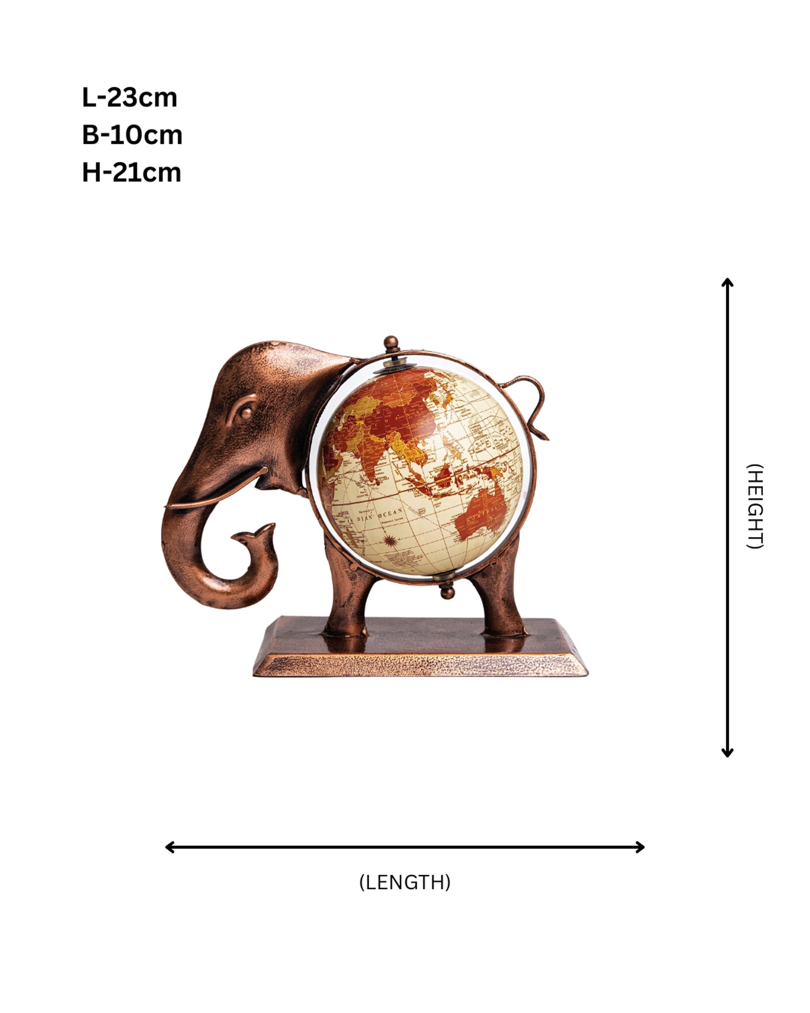 Elephant Globe Stand | Handcrafted Wooden Decorative Stand