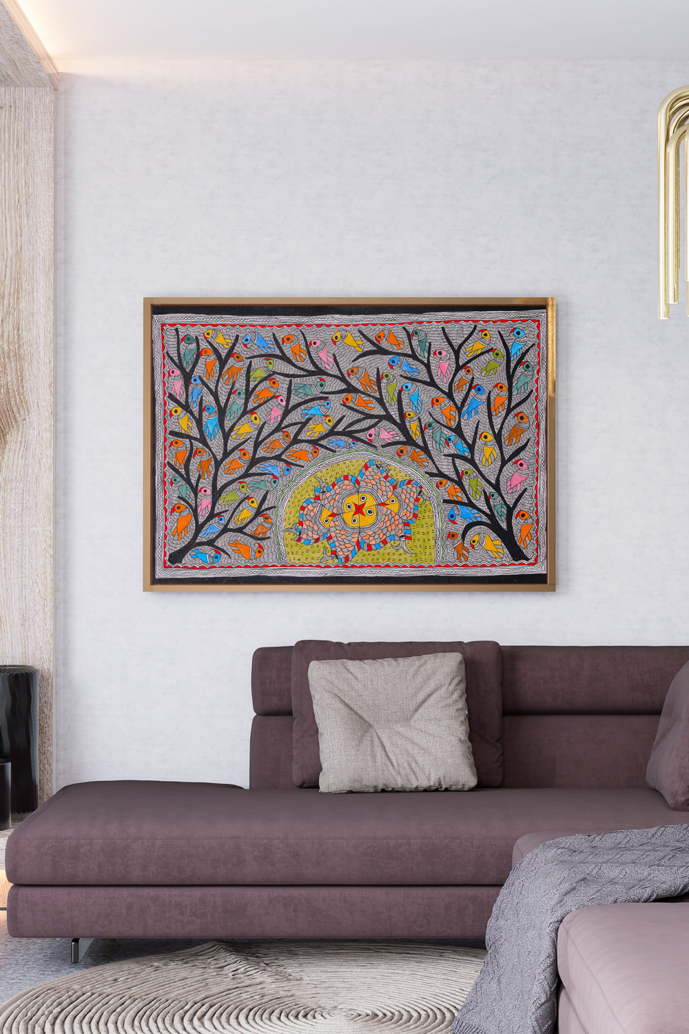 Handcrafted Jeevan ka Jod Painting – Madhubani Celebration & Togetherness