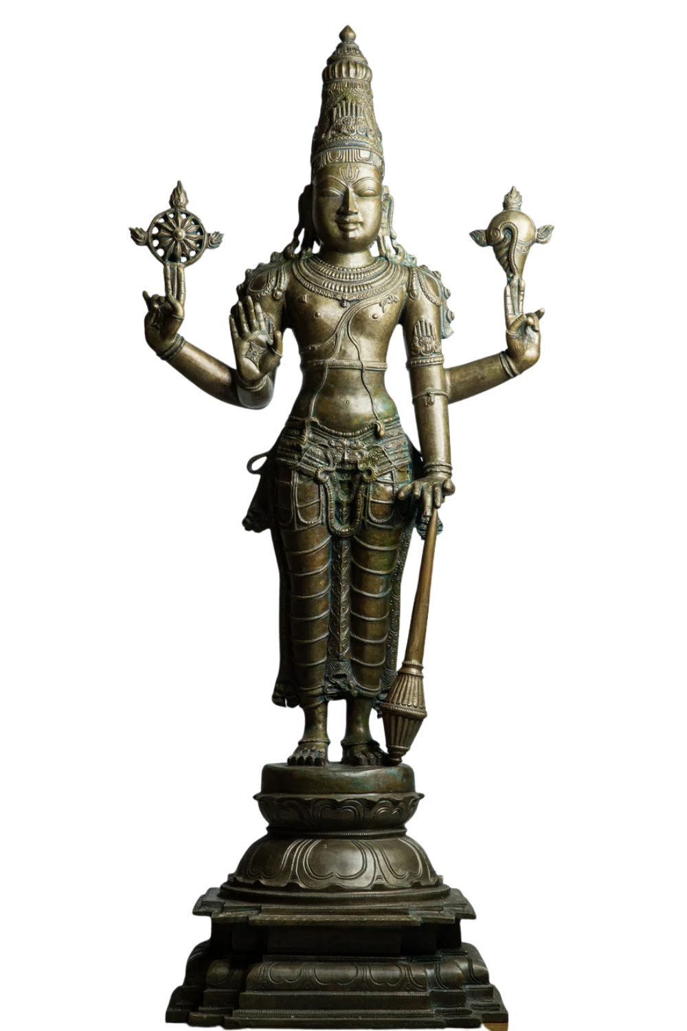 Chaturbhuj Vishnu (The cosmic protector with four arms) - Panchdhatu sculpture