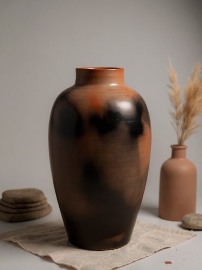 Terracotta Midnight Flame Vase