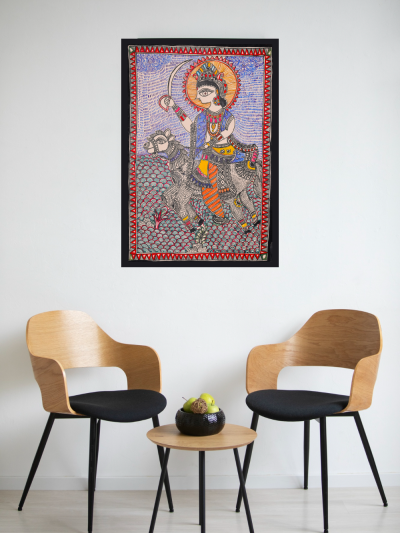 Antim Avatar Painting – Unique Handcrafted Spiritual Madhubani  Statement Décor
