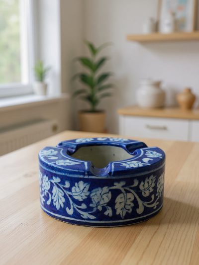 Lotus Grace Ceramic Ashtray – Hand-Painted Home Décor