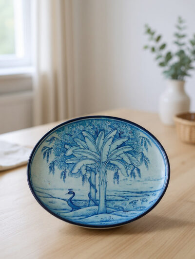 Peacock & Palm Handmade Decorative Wall Plate