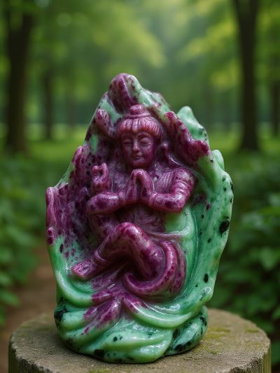 Ruby Zoisite Krishna Figurine – Feng Shui & Energy Décor
