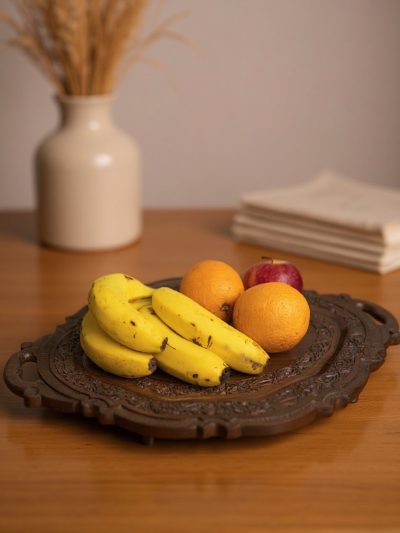 Royal Blossom Tray | Handcrafted Floral Wooden Serving Tray