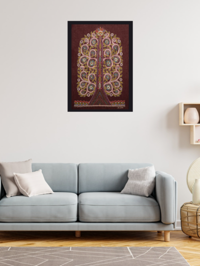 Blooming Paisley Tree – Vibrant Madhubani Folk Art