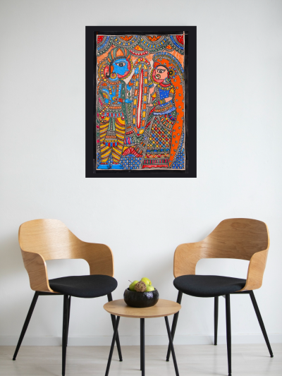Vivah Sankalp Decorative Painting – Handcrafted Madhubani  Artistic Accent