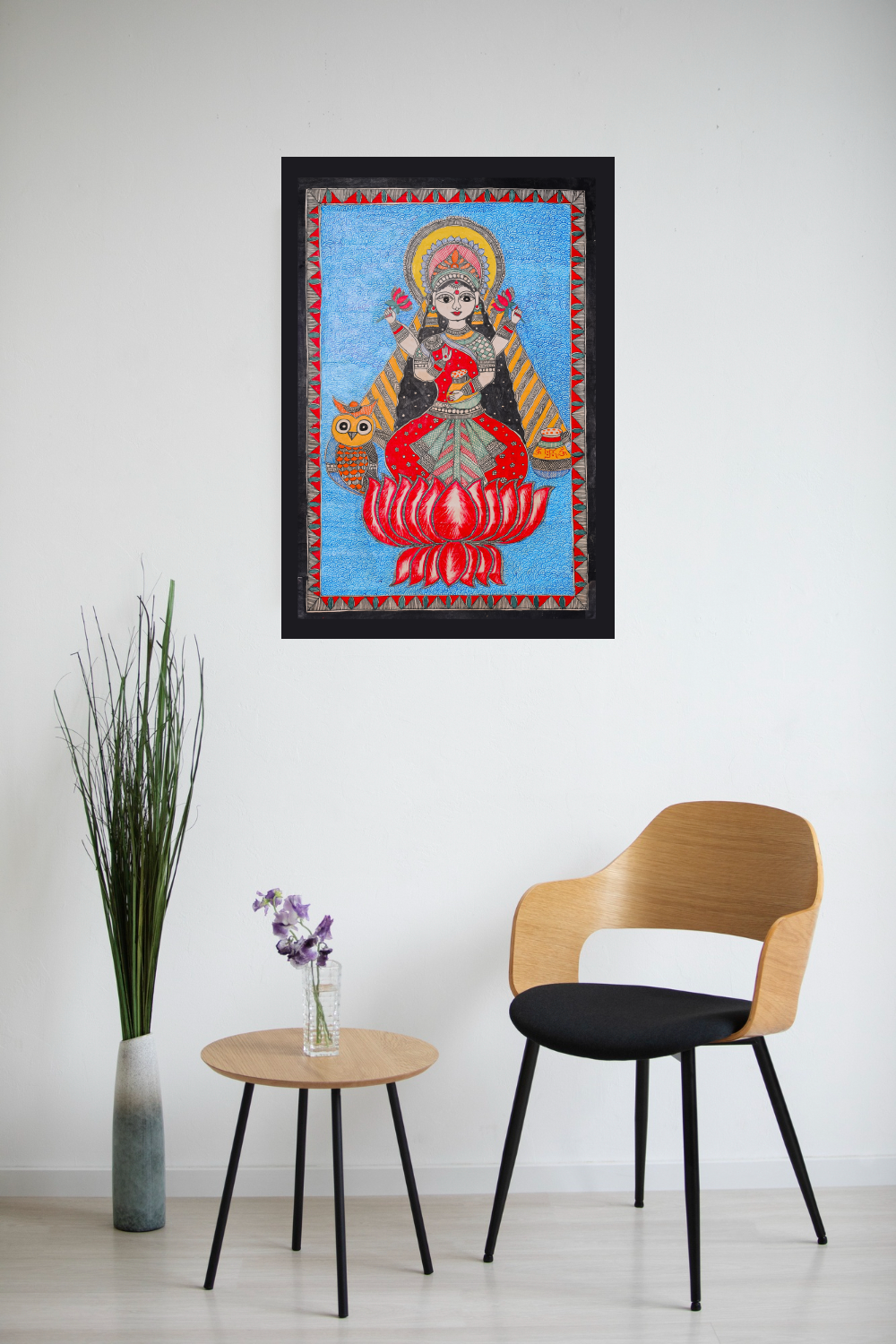 Handcrafted Shubh-Labh Painting – Madhubani Devotional & Artistic Accent