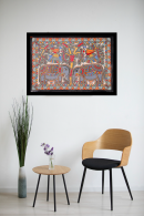 Rajsi Saath Painting – Unique Handcrafted Statement Wall Madhubani Décor